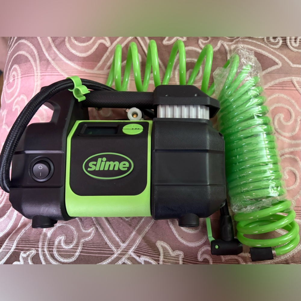 Slime Green and Black Portable Tire Inflator